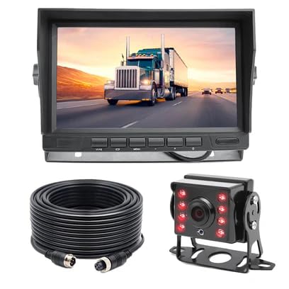FalconEye Electronics Wired Backup Cam 1080P Super Night Vision 7" or 9" LCD (1 Cam System: 7" LCD, Spec. cam, 49ft Cable)