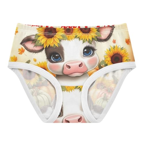 Print Toddler Underwear Custom 2t Cotton Panties Little Girl Cute Cow Sunflowers Autumn Undies Kids Briefs