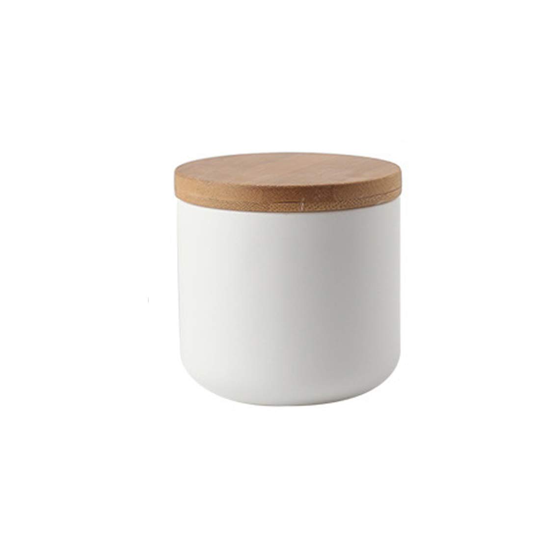 Food Storage Canister, Ceramic Kitchen Canisters with Airtight Seal Bamboo Lid, Food Storage Jar for Tea, Coffee Bean, Spice, Sugar 260ml/ 800ml/ 1000ml (260ml-8.2 x 8.3cm)