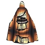DRTGEDS Piano Violin And Music Notes Hooded Cloak Unisex Cape Halloween Christmas Vampire Witch Cloak Costumes Party Cape