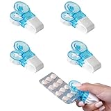 Tablettenschieber: Unsere Tablettenschieber und -quetscher sind ideal für alle, die Schwierigkeiten haben, Tabletten aus Blisterpackungen herauszudrücken. Mit diesem praktischen Werkzeug können Sie Ihre Pillen einfach entnehmen, ohne sie zu beschädigen oder zu verlieren