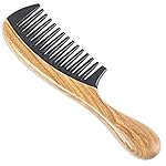 Onedor Buffalo Horn Handmade 100% Natural Green Sandalwood Hair Comb - Anti-Static Sandalwood Scent Natural Hair Detangler Wooden Comb (Wide Tooth) - Image 2