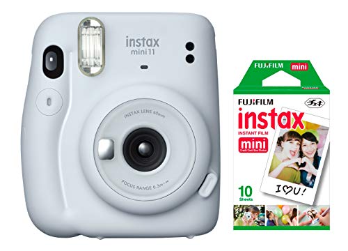 Câmera instantânea Fujifilm Instax Mini 11 Branca + Filme Instax com 10 poses