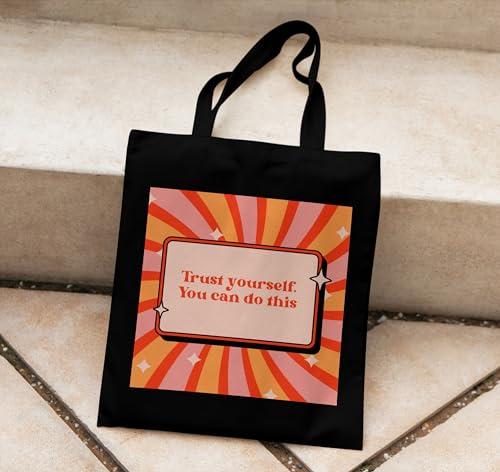 Image of TrendoPrint Canvas Tote Bags for Women with Zip, College Bag for Girls, 100% Organic Cotton Tote Bag for Shopping, Travel & Beach