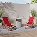 Casaria® Sonnenliege Holz Wetterfest Klappbar Verstellbar 160kg Belastbar Armlehne Nackenkissen Garten Balkon Liegestuhl Akazie 94x94x60cm Bordeauxrot