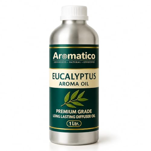 Image of AROMATICO Eucalyptus Diffuser Oil with Strong, Long-Lasting Aroma | Refresh Homes, Offices & Showrooms | Aromatherapy, Diffusers, Air Purifiers, Vaporizers - 1 L (1000 ml)