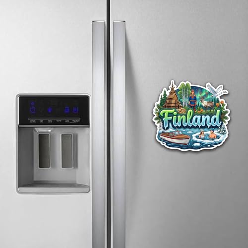 Image of Fridge Magnet - Premium Engineered Wood Souvenir Magnet, Precision Lasercut HD Print, Durable Travel Keepsake & Home Decor Gift - Finland
