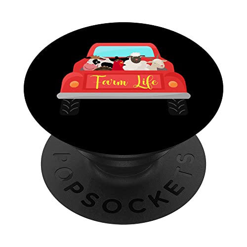 Funny Farmer life Cow Chicken Goat Farm Animal Vintage Truck PopSockets PopGrip Intercambiable
