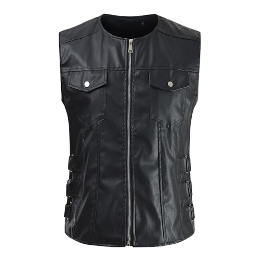 Gilet de moto en cuir homme vintage Sons Of Anarchy veste coupe ajustée