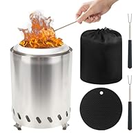 Feuer Kamin Tisch, 15*22cm Tisch Feuerstelle Outdoor Pellet Tischkamin Outdoor Klein Standkamin Outdoor Pellets, Feuerschale Tisch mit Teleskopgabel und Wärmedämmmatte, Befeuert mit Pellets oder Holz