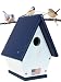 JCs Wildlife White/Blue Wren Chateau Birdhouses, Eco-Friendly Materials