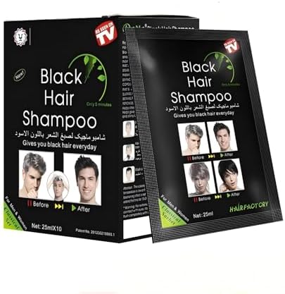RSKDJSXL 10 Pcs Black Hair Dye Shampoo, 250ML Black Hair Dye 100%...