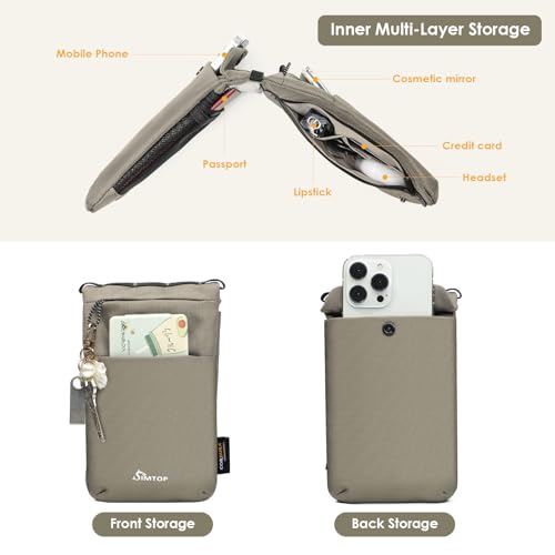 SIMTOP Small Crossbody Bag Cell Phone Purse for Women Lightweight RFID Anti-Theft Water-Resistant Adjustable Strap Phone/Keys2
