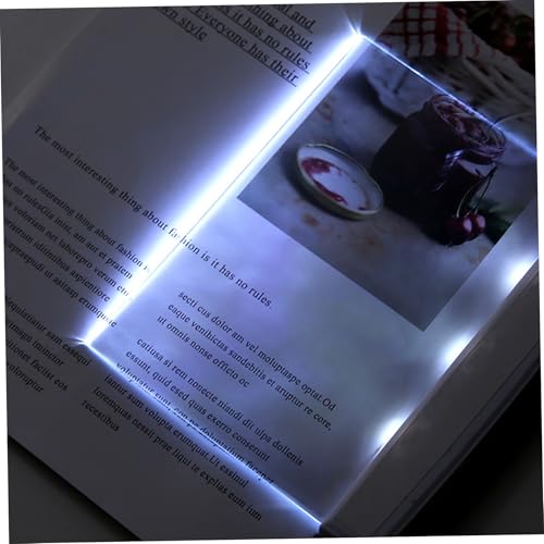 Luz de libro plana LED de 2 piezas, panel transparente de lectura nocturna inalámbrico a pilas 5
