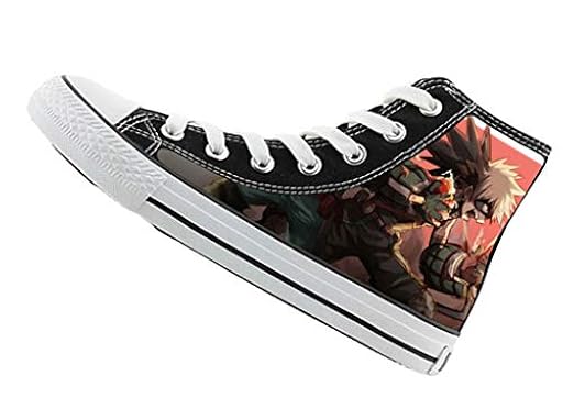 WANHONGYUE My Hero Academia Anime Zapatillas Altas Zapatos de Lona con Cordones Zapatillas de Deporte Sneakers Unisex Adulto 41.5 EU Negro / 13 | Ya disponible en tu tienda friki favorita! En mundofriki.es!