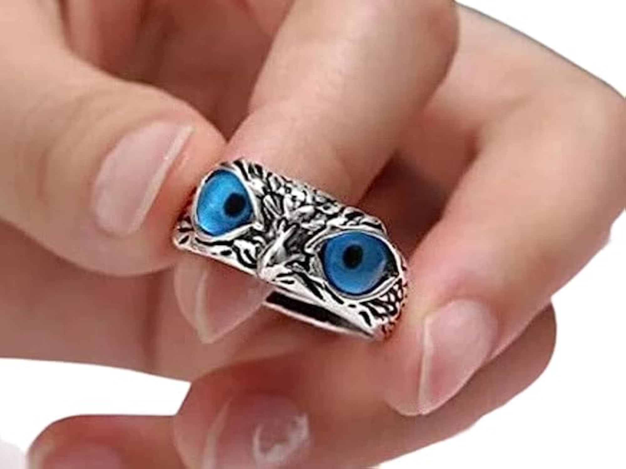 Malas Collection Blue Eye Owl Ring