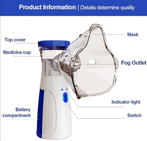 Image of HURRYSHOPPY Usb-c Rechargeable Nebulizer Machine for Adults and Kids, Super Quiet Portable Nebulizer for Baby, 2 Working Mode Travel and Household Use, Handheld Mesh Nebulizer for Breathing Problems