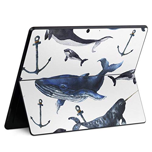 igsticker Surface Pro X 専用スキンシール サーフェス プロ エックス ノートブック ノートパソコン カバー ケース フィルム ステッカー アクセサリー 保護 015837 魚 海 くじら シャチ