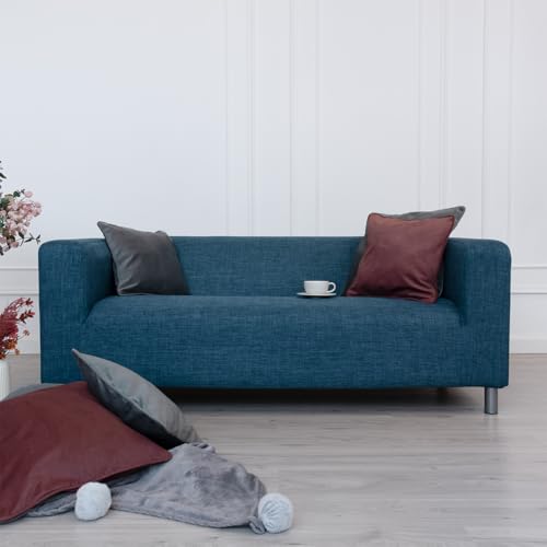 TLYESD Klippan Loveseat Cover Replacement for IKEA Klippan Couch Cover, Klippan Sofa Cover, Klippan Cover Only!(Navy Blue)