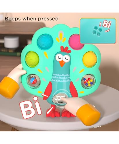Image of Press Button Busy Cube for Toddlers | Sensory Decompression & Finger Training Toy with Mother-Baby Sounds | Early Learning Soft Activity Toy (Pack of 1, Green)