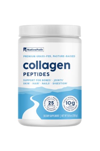 NativePath Collagen Peptides - Hydrolyzed Type 1 & 3 Collagen Powder for Skin Hair Nails - 8.8 oz (25 Servings)