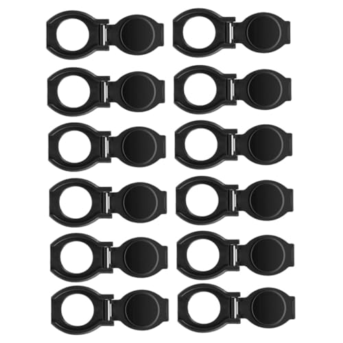 FELTECHELECTR Cubierta Protectora para Lente de Cámara USB Ultradelgada 12 Unidades, Tapa de Privacidad para Cámaras Web y Portátiles, Accesorios de Seguridad Electrónica en Negro