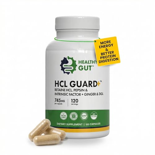 Healthy Gut HCL Guard | Betaine HCl with Pepsin...