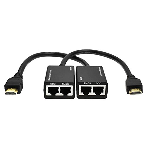 HDMI Over RJ45 CAT5e CAT6 LAN Ethernet Balun Repeater Extender up to100ft 1080P-image-23