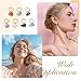 SUPERFINDINGS 84 Stück 7 Farben Naturstein Anhänger Gemischte Edelstein Charms Mit Hellgoldenem Biegering Aus Edelstahl Gemischte Farben Baumelnde Charms Für Ohrring Halskette 14mm