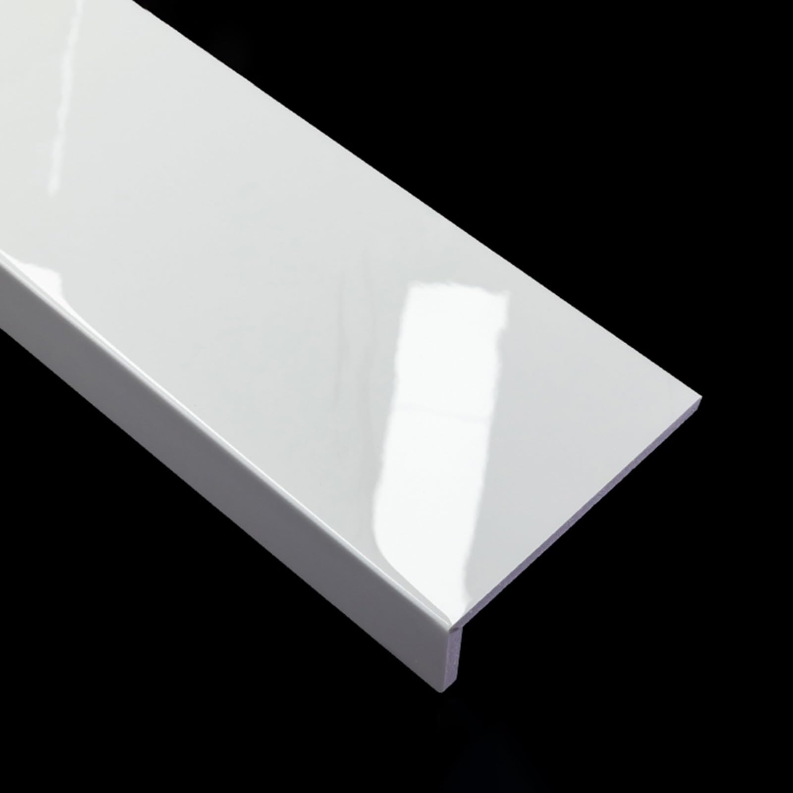 Placa impermeable para alféizar de ventana blanca para ventanas y puertas, fácil de instalar, placa decorativa para interiores y exteriores (90 cm de largo x 10 cm de ancho)