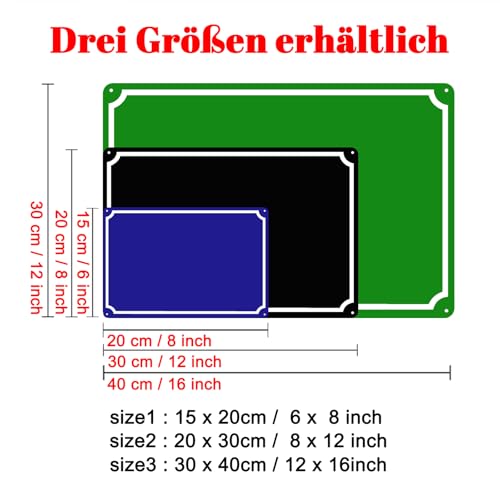 Personalisiertes Metallschild, Blechschild selbst gestalten, Wunschtext auf Metall, individuell bedruckt, schild selbst gestalte,15 x 20 cm / 20 x 30 cm / 30 x40 cm