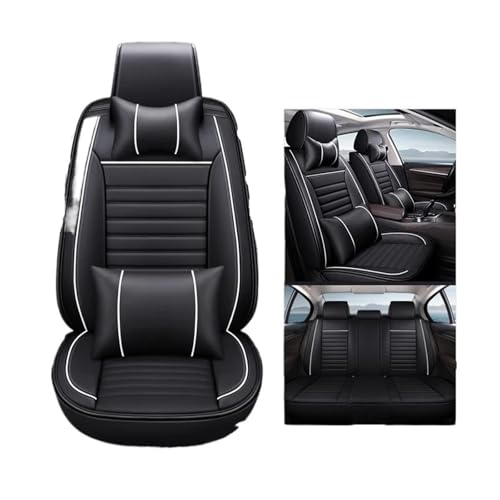 Housses de siège voiture en cuir premium noir et blanc pour intérieur Hyundai Kona