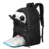 Fußball-Rucksack mit Ballhalter, 30 l, leicht, wasserabweisend, Sporttasche für Damen und Herren, idealer Rucksack für Basketball-Volleyball-Training und Spiele