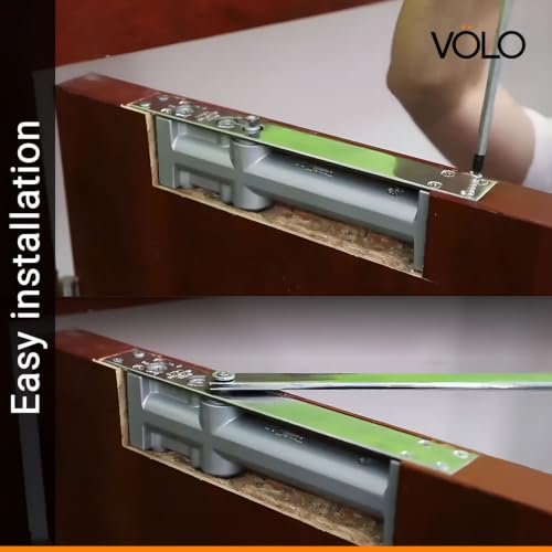 Image of VOLO Automatic Door Closer | Heavy Duty Aluminium Door Closer | Double Speed Adjustable Door Closing Device | Concealed Door Closer for Residential & Commercial Doors | 120 KG Capacity | Silver