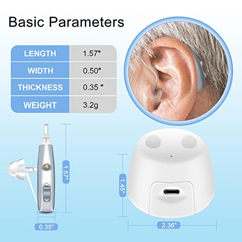 Hearing Aids Rechargeable For Adults And Seniors Small 8 Channel Digital Bte Hearing Amplifiers With Noise Canceling, Include Magnetic Contact Charging Dock #TOP5