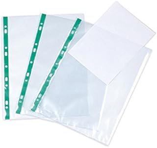 Heavy Duty 100 Extra Strong A4 Punched Pockets Filing Glass Crystal Clear 90 Micron