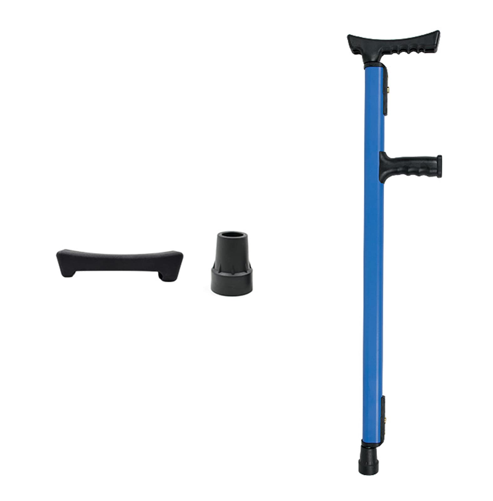 Bastón Muleta Ajustable para Las Axilas para Adultos, Bastón De Aluminio De Moda para Hombres, Mujeres, Gris/Naranja/Azul, Carga De 200 Kg/440 Libras, 1 Unidad