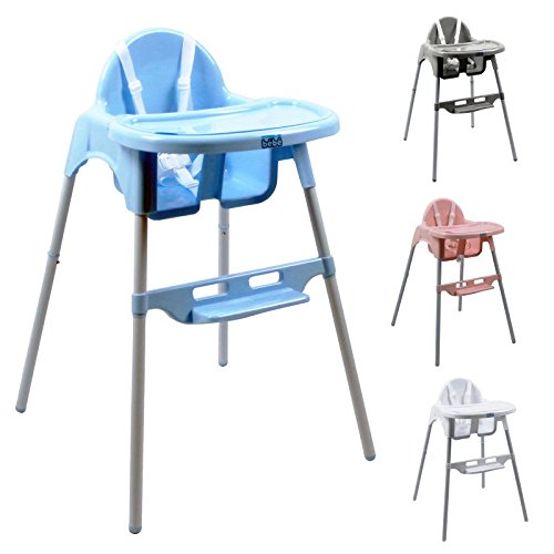 Monsieur Bébé ® Chaise haute enfant, réglable hauteur et tablette - 4 coloris - Norme NF EN14988