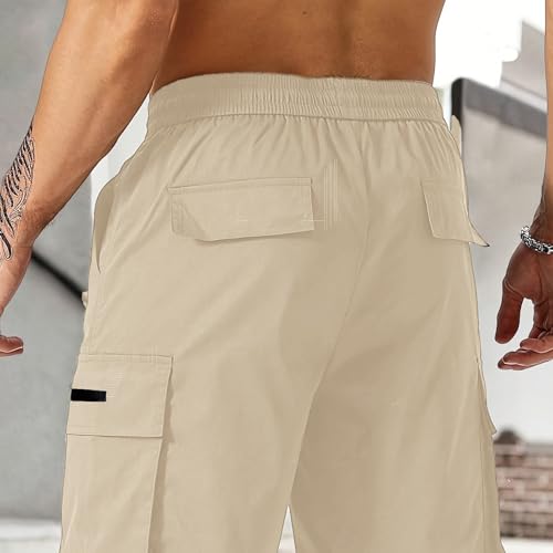Mens Cargo Shorts Lightweight Stretch Hiking Short Gym Casual Shorts Elastic Waistband 6 Pockets2