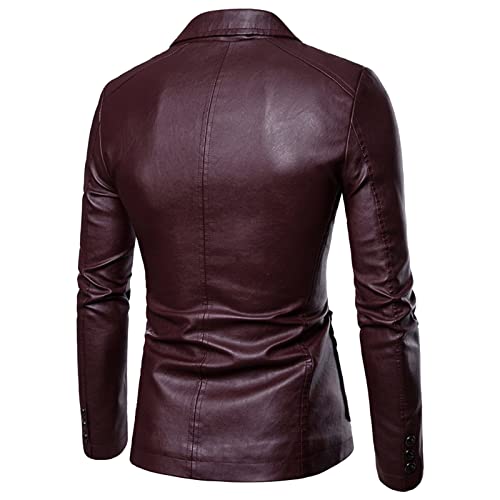 Terno masculino blazer jaquetas casaco casual masculino couro sólido blazers de peito único jaquetas