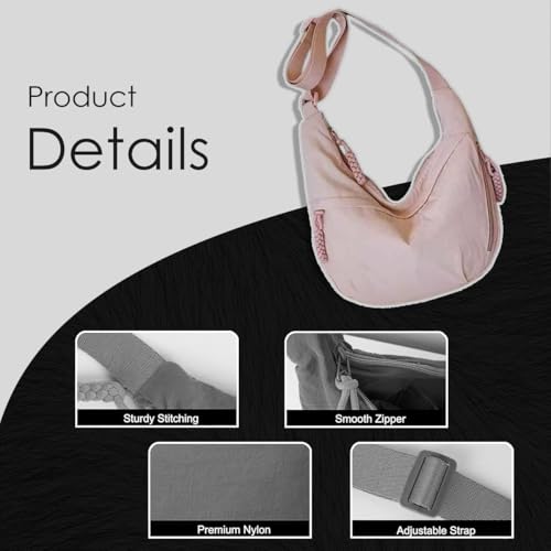 Image of Lyrovo Travel Crossbody Crescent Bags for Women Over Shoulder Purse with Zipper Half Moon Sling Bag & Waist Bag Unisex Chest Bag