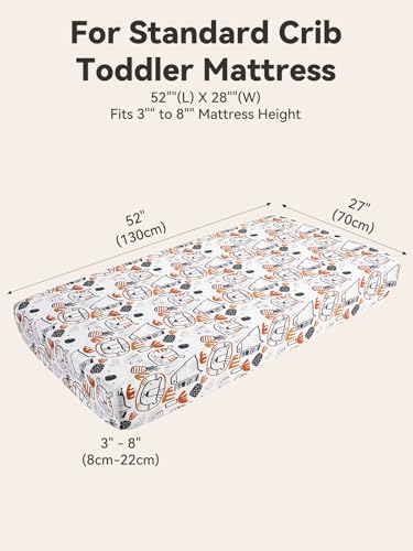 Image of TILLYOU Baby Crib Sheets for Boys Girls, Super Soft Toddler Bed Sheets, 2 Pack Sheets for Standard Crib Mattress 28x52in, Lion