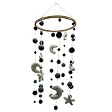 your castle Baby Mobile de fieltro, hecho a mano, comercio justo, decoración para habitación de bebé, para niñas y niños, para colgar sobre cambiador, cuna de bebé, parque infantil, con estrellas y