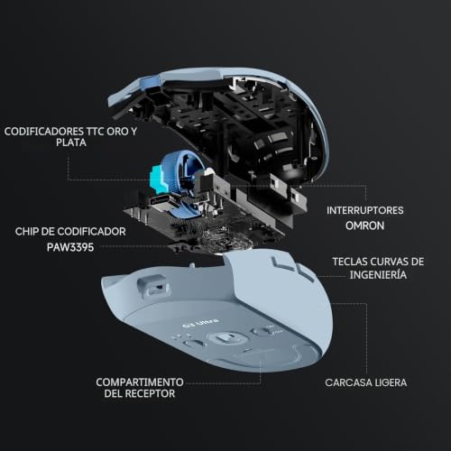 Ratón inalámbrico gaming MCHOSE G3 de 63g con 6 botones programables para PC y Mac 7