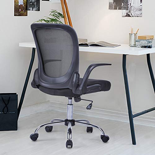 LIANFENG Mid Back Mesh Task Chair, Ergonomic Swivel Computer Desk Office Chair