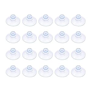Outus Lot de 20 petites ventouses en plastique transparentes, sans crochet, 20 mm