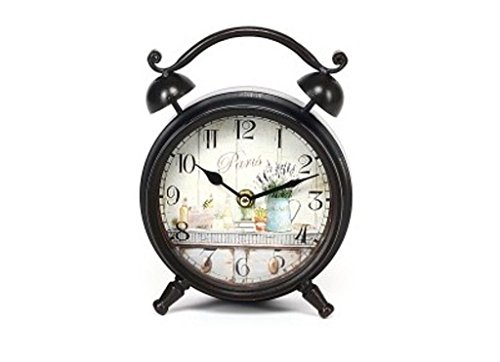 RELOJ DE MESA CON CUERPO DE METAL, DISEÑO VINTAGE DE DIÁMETRO, 16 X 6 X 22 CM