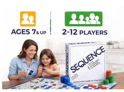 Image of Tickles Jumbo Sequence Strategy Board Game with Large Foldable Mat | Educational Indoor Outdoor Party Game for Kids & Adult (Ages: 7+ Years, Players: 2-12+)