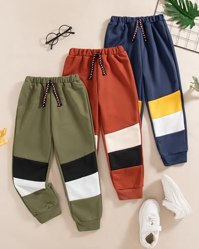 Toddler Boy Pants Fall Winter 2T 3T 4T 5T Little Kids Boy Sweatpants 3 Pack Drawstring Elastic Pants Size 6 72