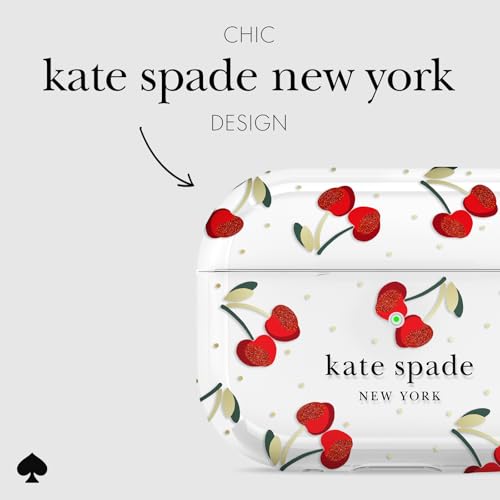 Image of kate spade new york AirPods Pro Protective Case with Keychain Ring - Cherry Dot, Compatible with AirPods Pro 2nd / 1st Generation